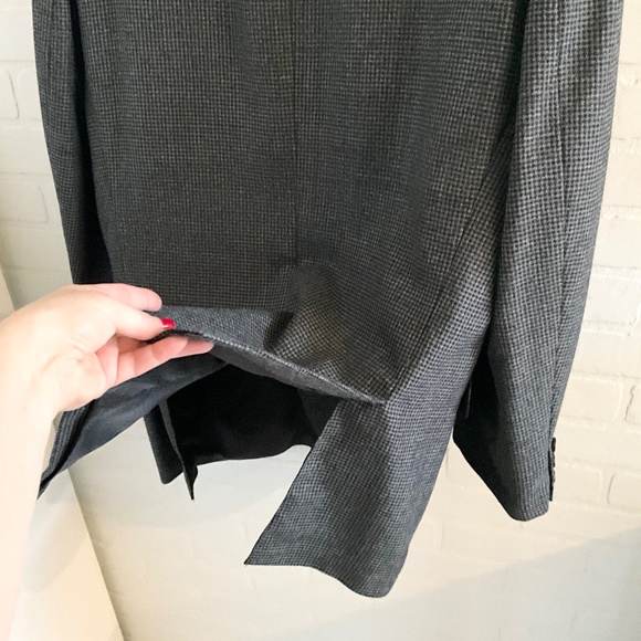 Vintage Men’s Blazer Tweed Houndstooth Gray Black Single Breast Wool Bamboo 44R - Picture 15 of 16